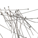 304-Stainless Steel Ball Head Pins 50x0.6 MM (10 Grams, 65+  Pieces) 22 Gauge Tarnish Resistant Silver Color For Jewellery Making Crafts